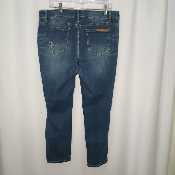 one 5 one Distressed Button Fly Jeans High Rise Stretch Womens Plus Size 20W - Picture 2 of 7